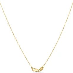 Cushion Aquamarine and Diamond Necklace, 1/10 Total Carat Weight, 14K Yellow Gold