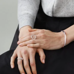 Cushion Shaped Bracelet, Sterling Silver