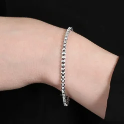 Cushion Shaped Link Diamond Bracelet 14K, 2 ctw.
