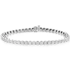 Cushion Shaped Link Diamond Bracelet 14K, 2 ctw.