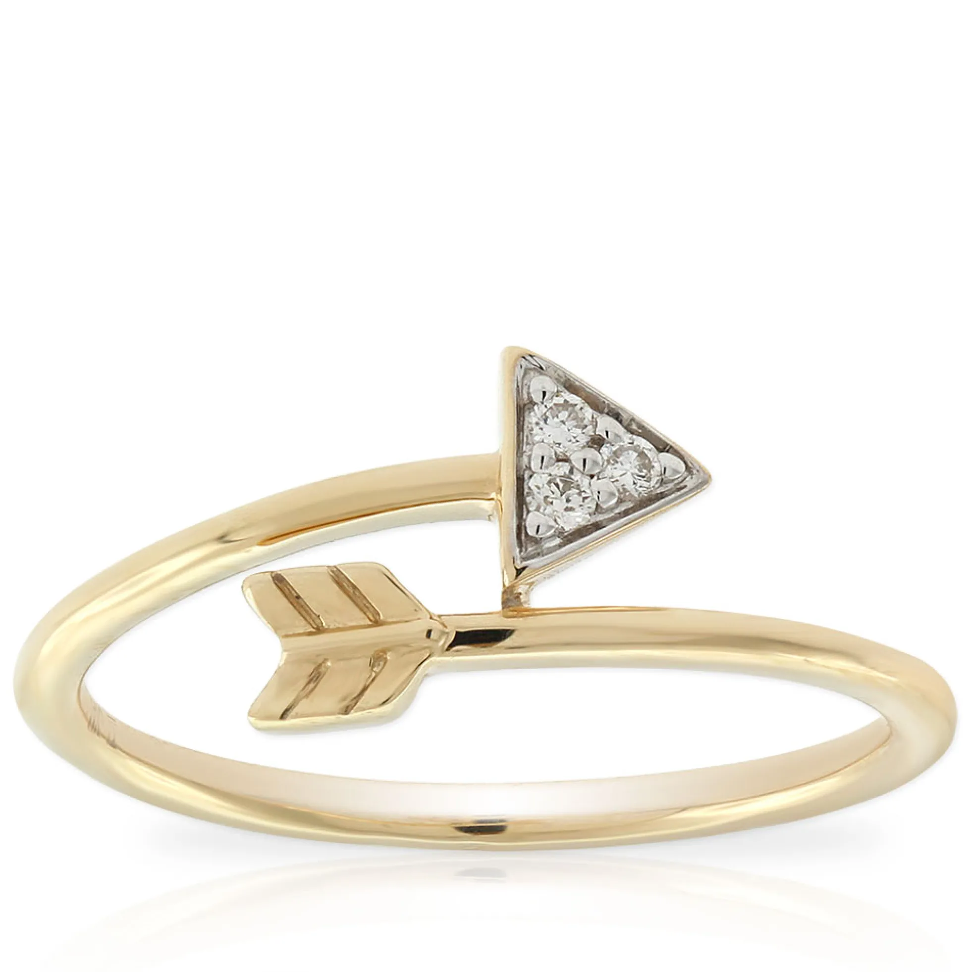 Diamond Arrow Midi Ring 14K