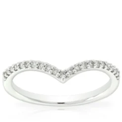 Diamond Chevron Midi Ring 14K