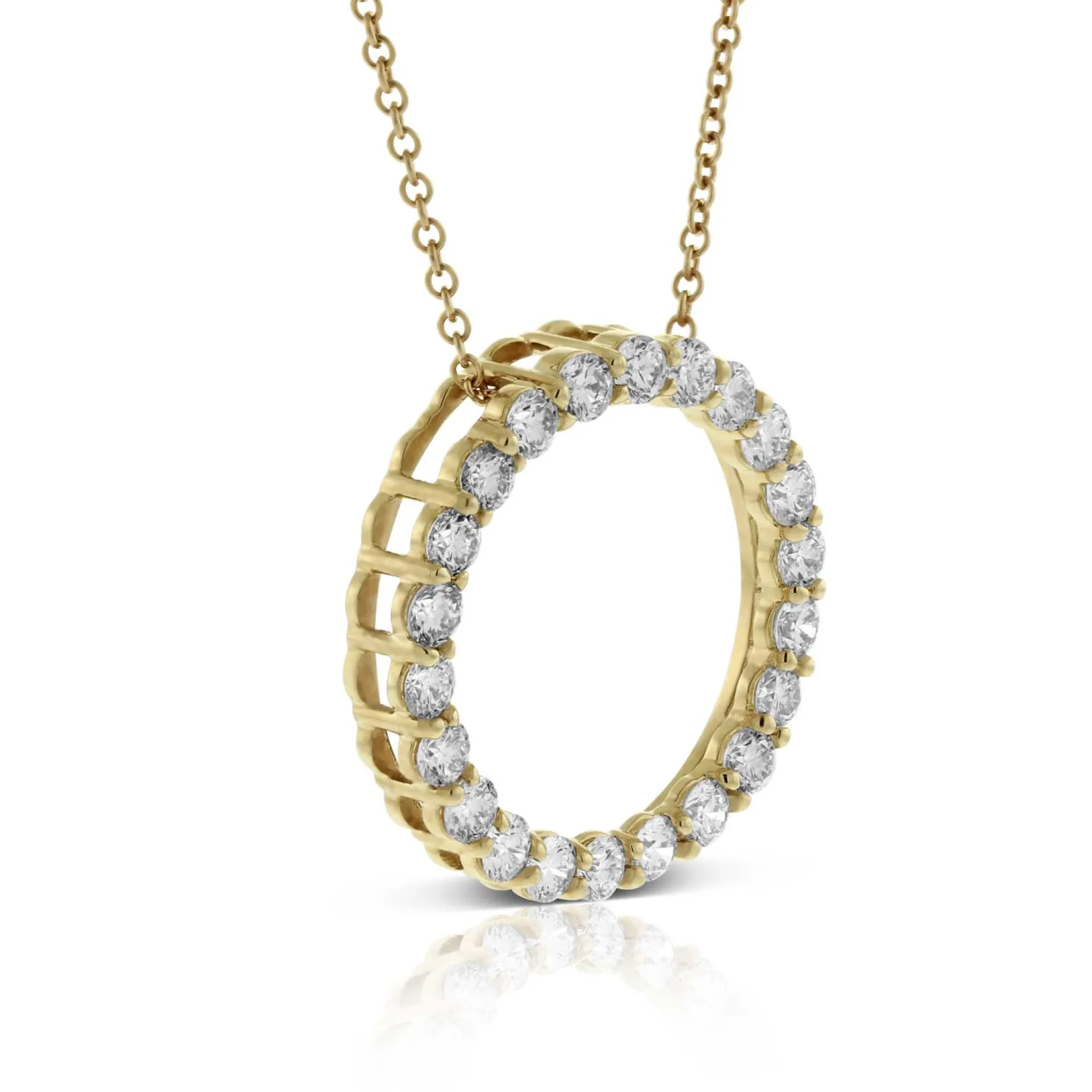 Diamond Circle Pendant 14K, 1 ctw.