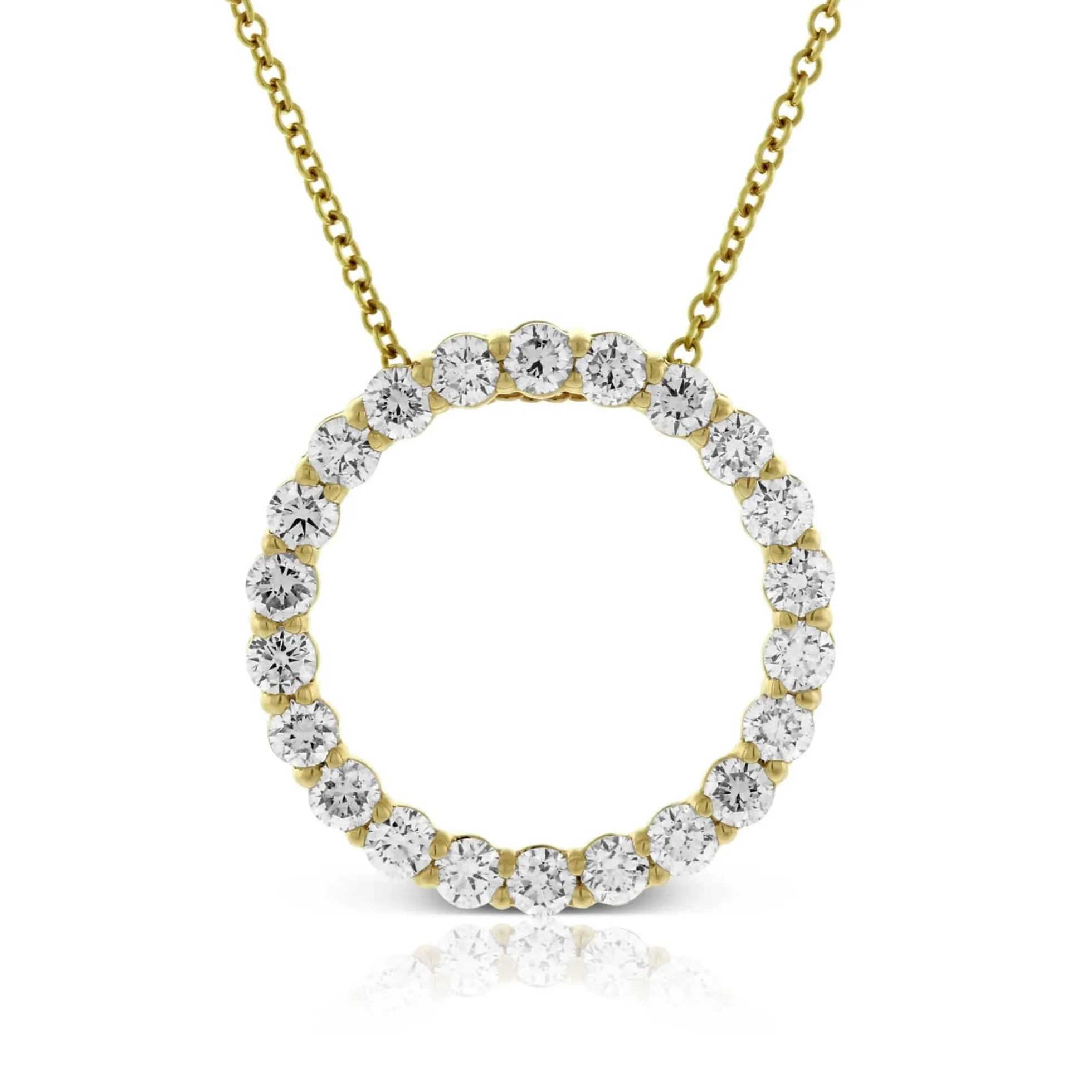 Diamond Circle Pendant 14K, 1 ctw.