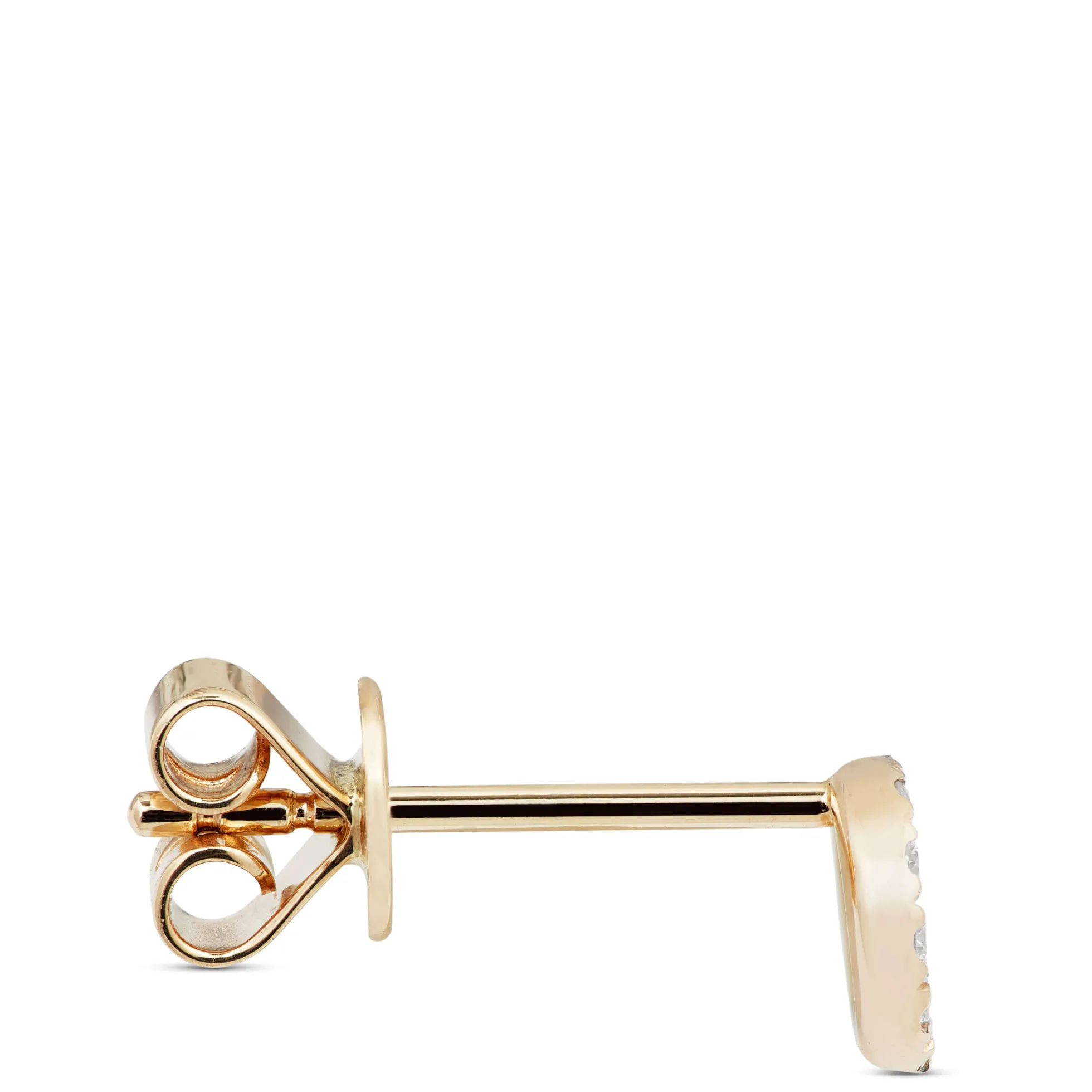 Diamond Circle Single Stud Earring, 14K Yellow Gold