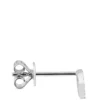 Diamond Circle Single Stud Earring, 14K White Gold
