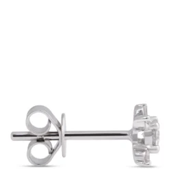 Diamond Cluster Studs, 14K White Gold