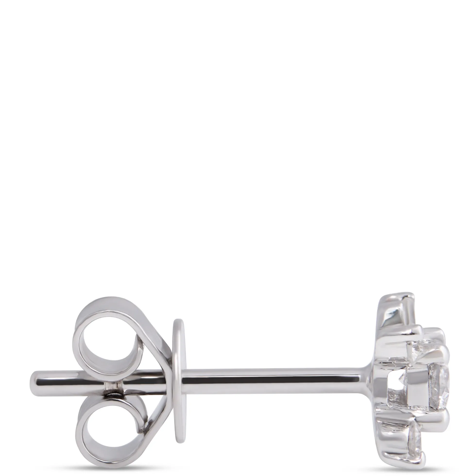 Diamond Cluster Studs, 14K White Gold