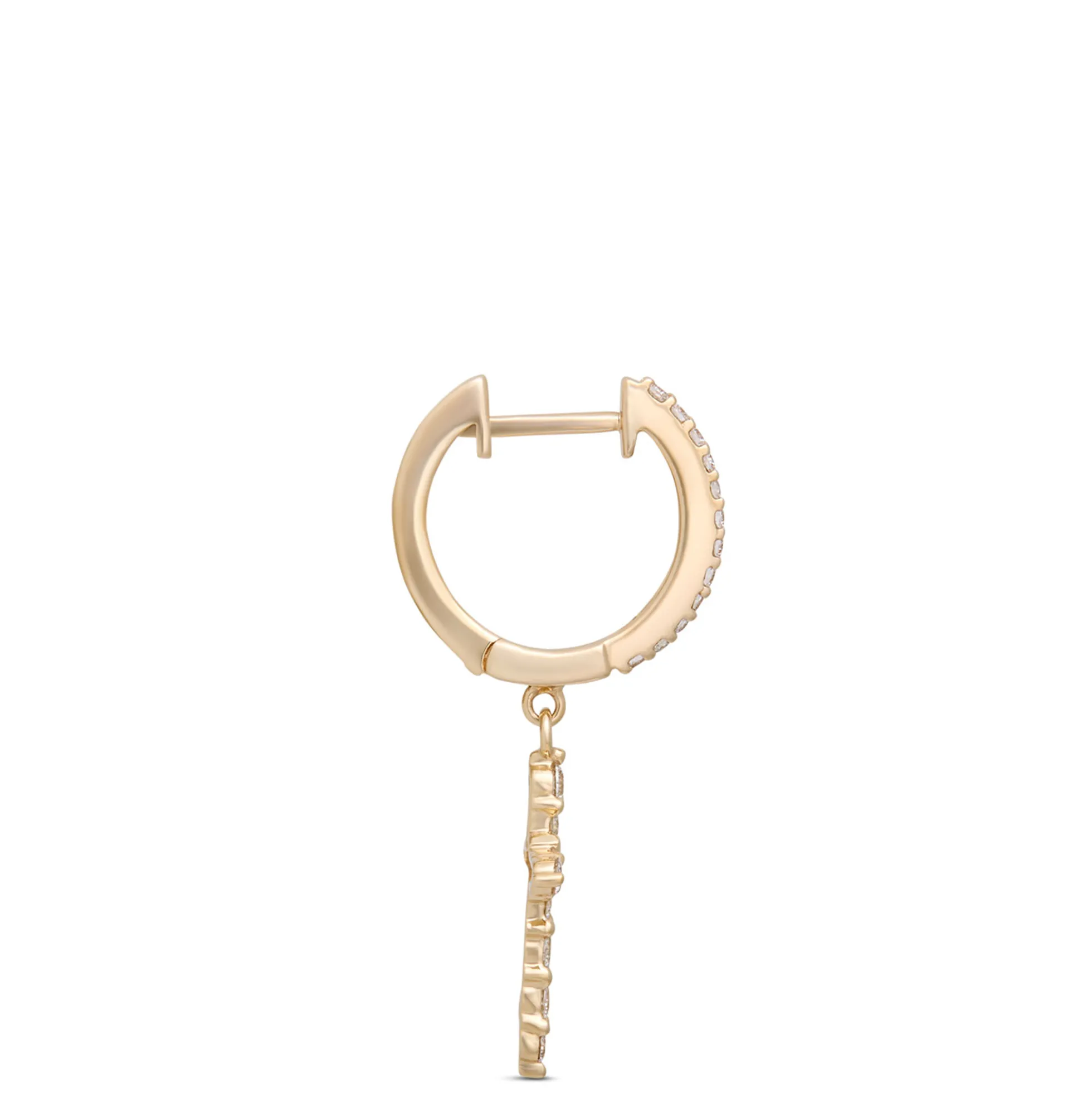 Diamond Cross Hoops, ½ Carat Total Weight, 14K Yellow Gold
