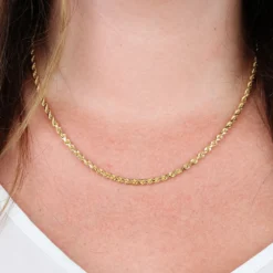 Diamond Cut Rope Chain 14K, 18"