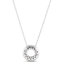 Diamond Donut Pendant, Sterling Silver