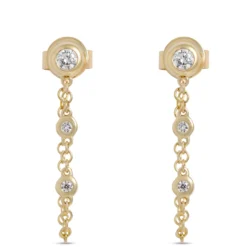 Diamond Earrings, 14k Yellow Gold