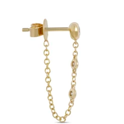 Diamond Earrings, 14k Yellow Gold