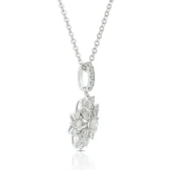 Diamond Floral Burst Necklace 14K