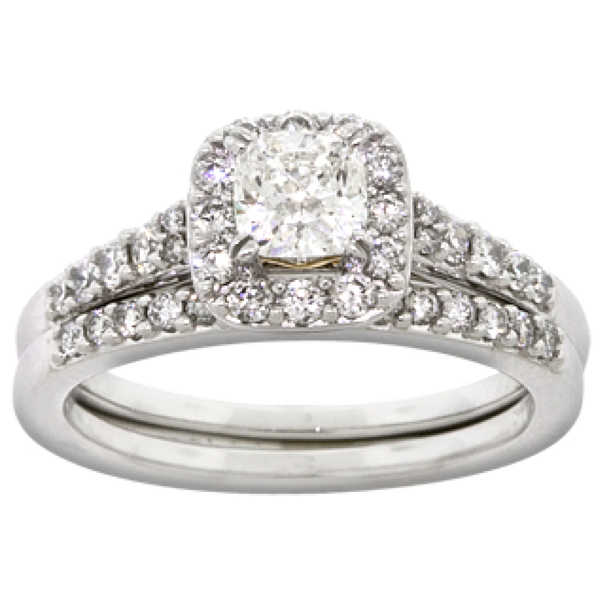 Diamond Halo Bridal Set 14K