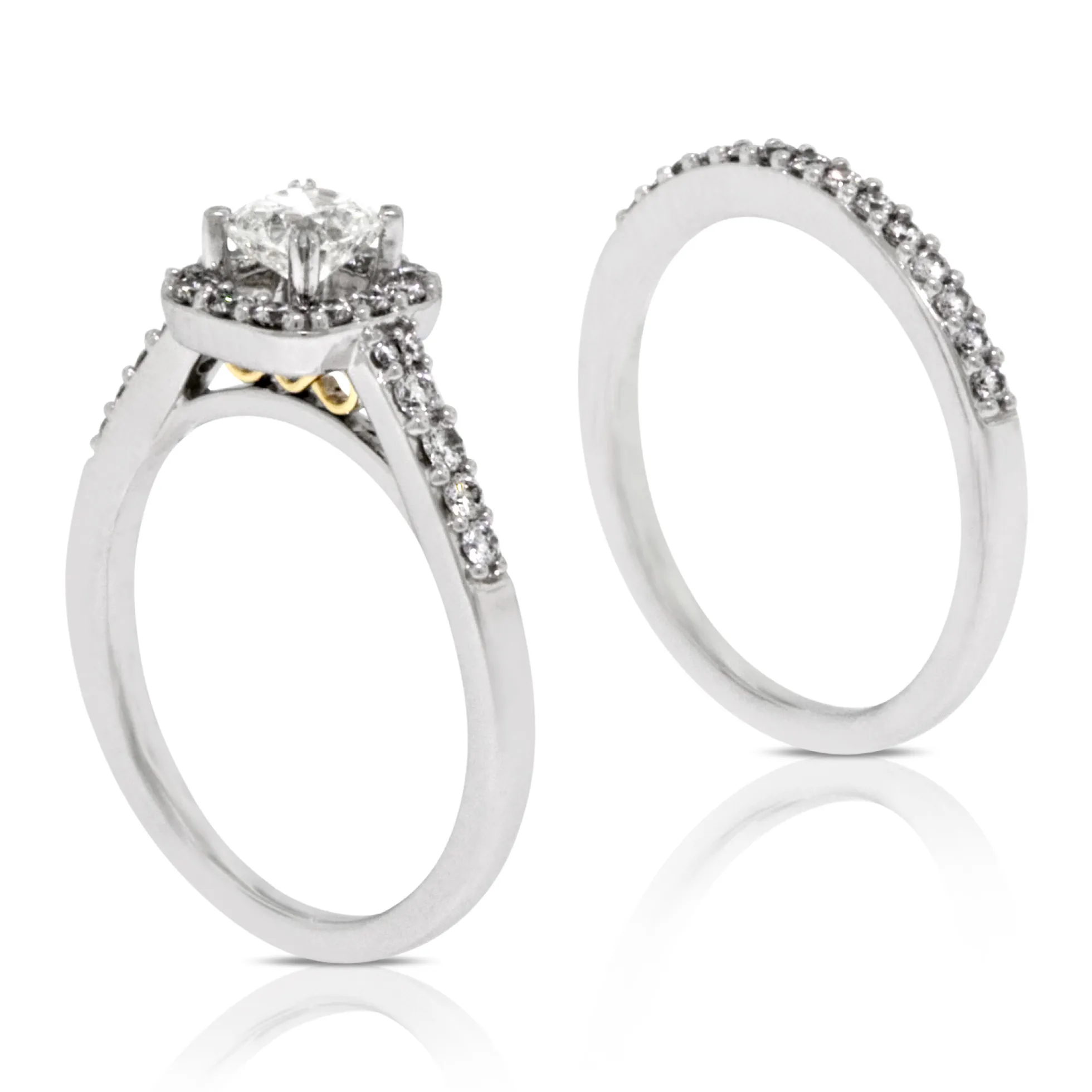Diamond Halo Bridal Set 14K