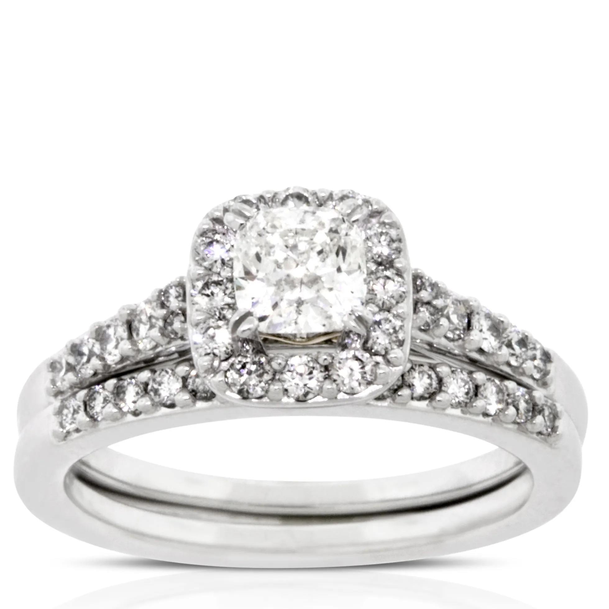 Diamond Halo Bridal Set 14K