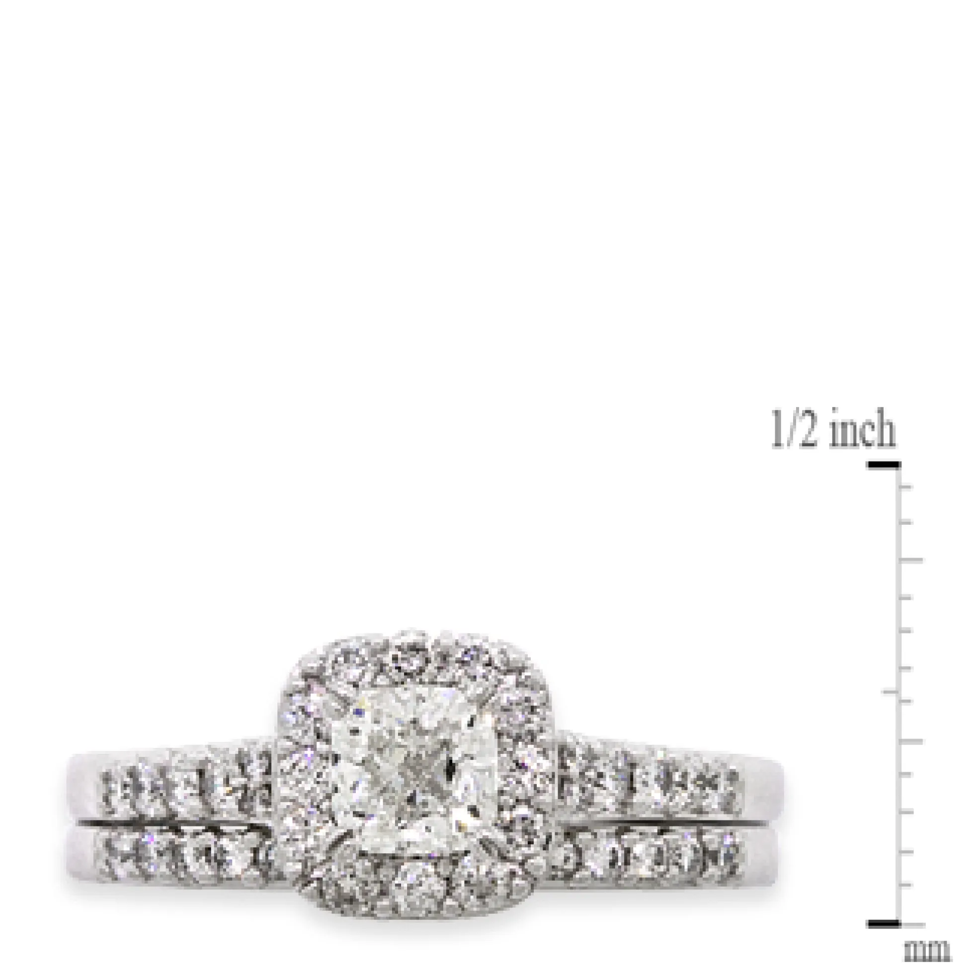 Diamond Halo Bridal Set 14K