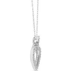 Diamond Heart & Crown Necklace 14K