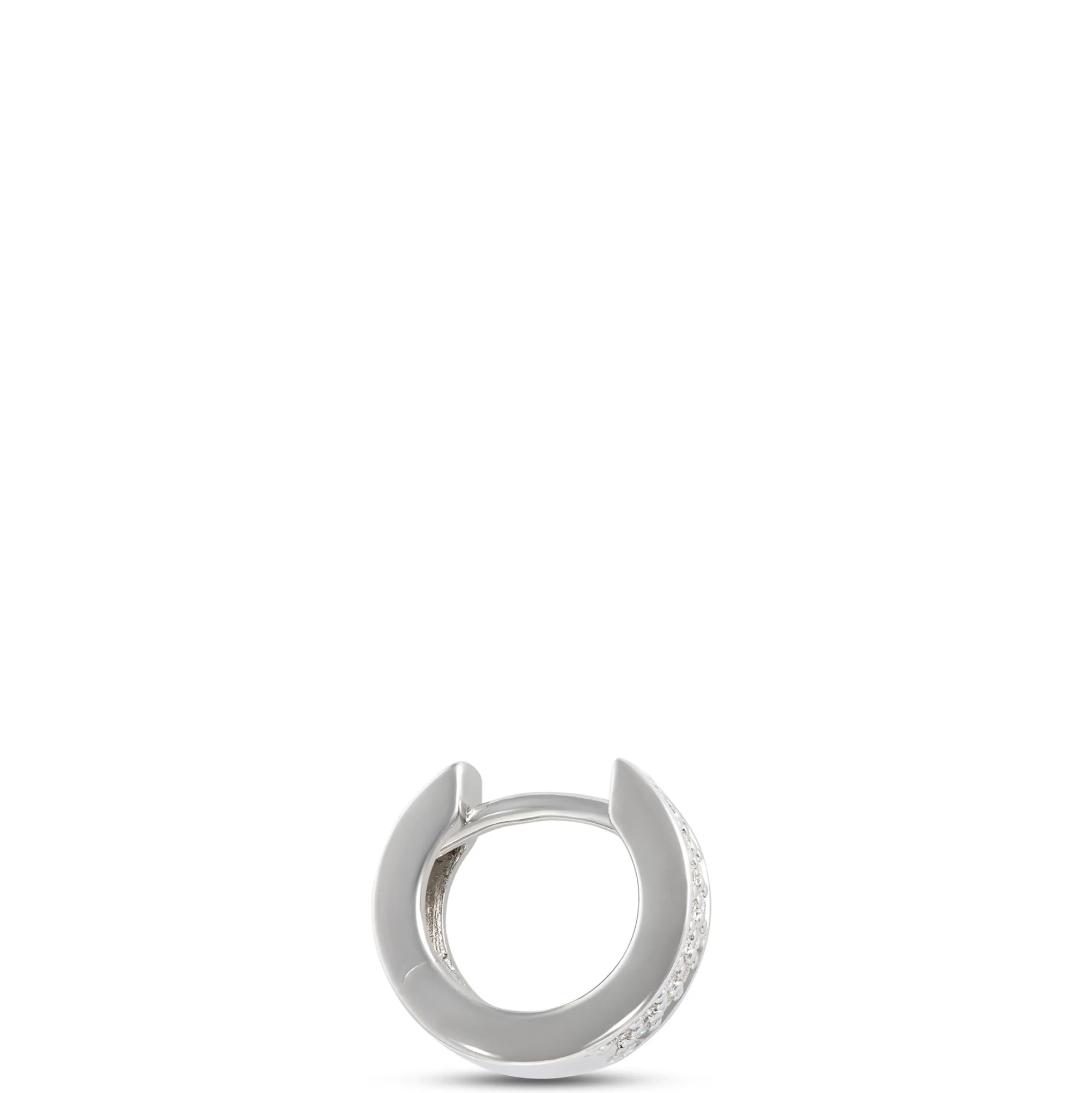 Diamond Hoops, Sterling Silver