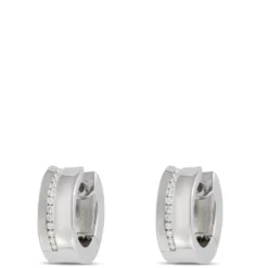 Diamond Hoops, Sterling Silver