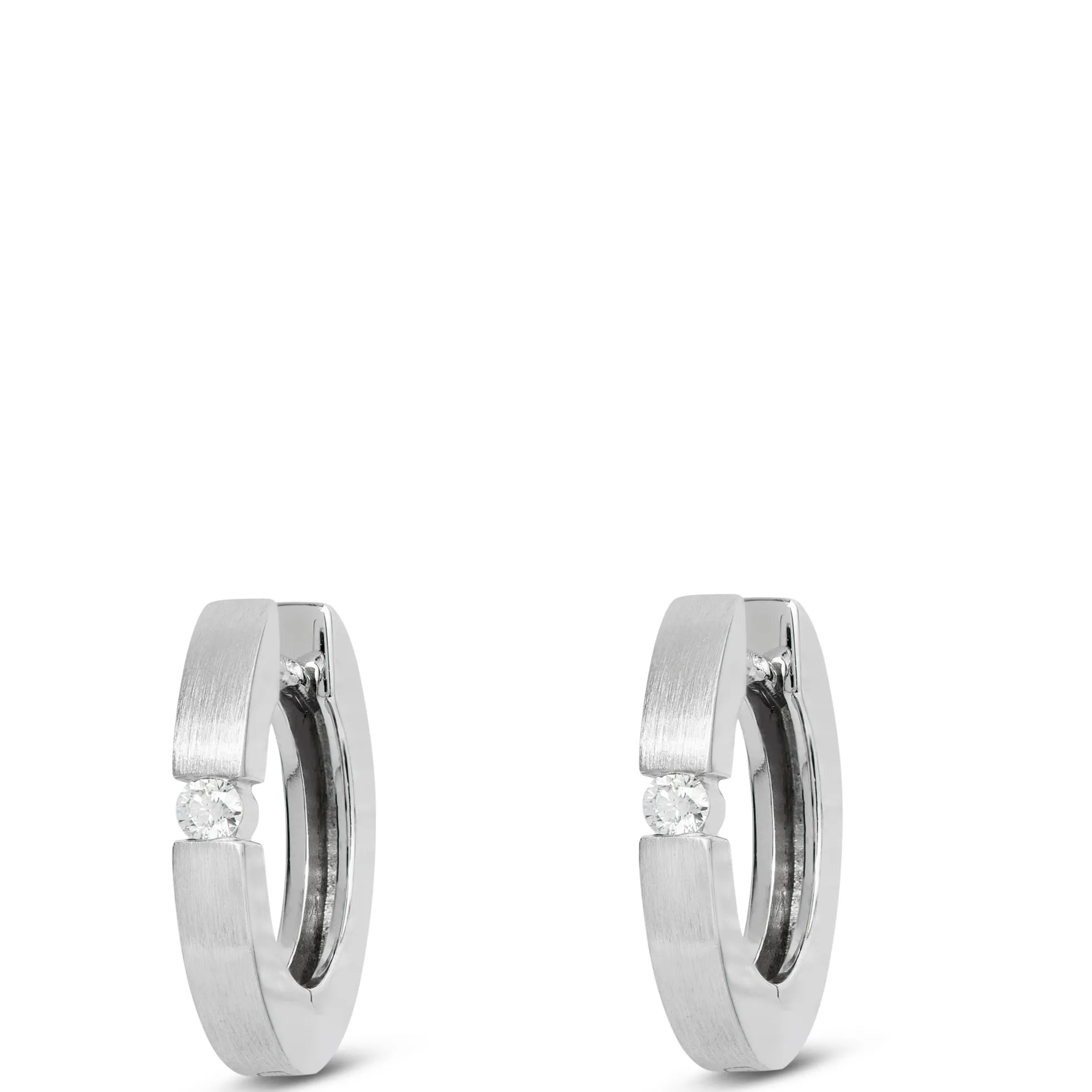 Diamond Huggie Hoop Earrings 14K