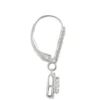 Diamond Leverback Earrings, 14K White Gold