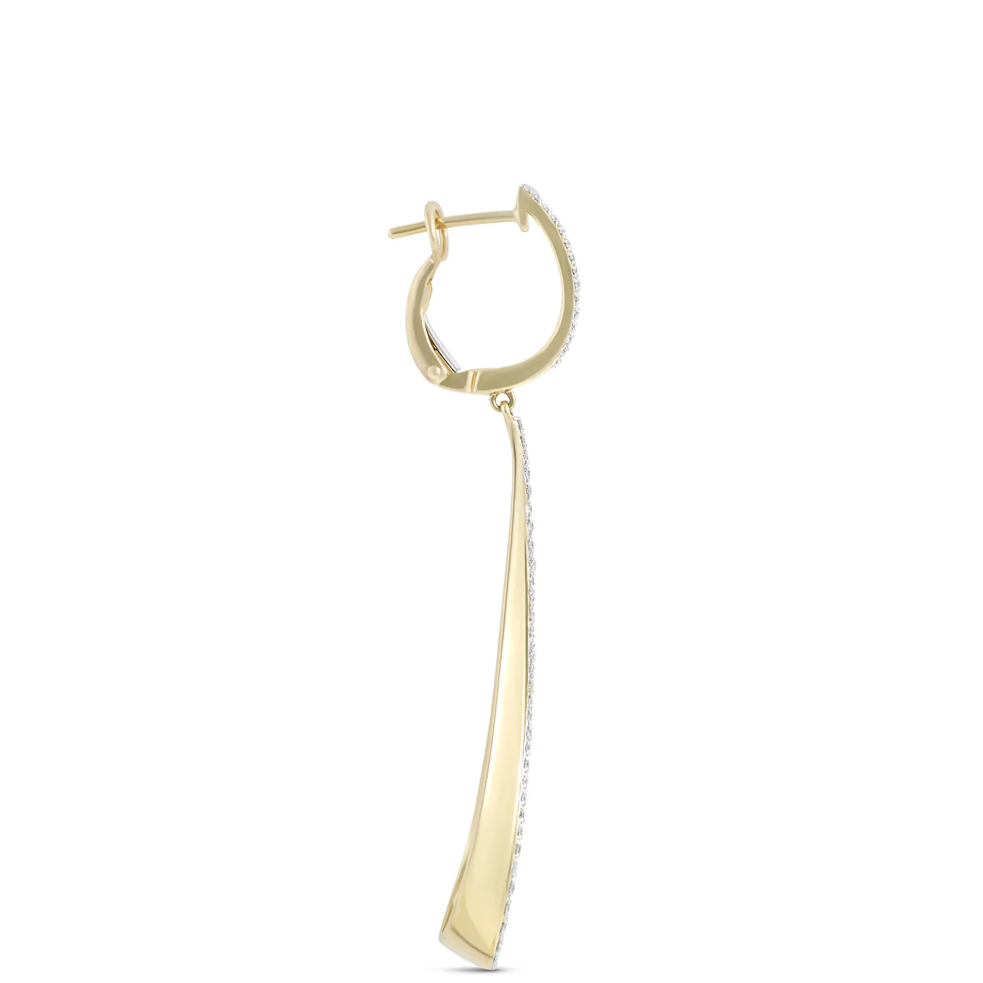 Diamond Loop Dangle Earrings, 14K Yellow Gold