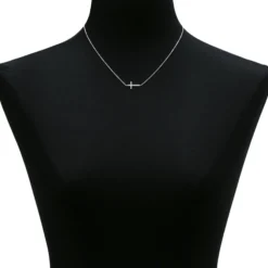 Diamond Sideways Cross 14K