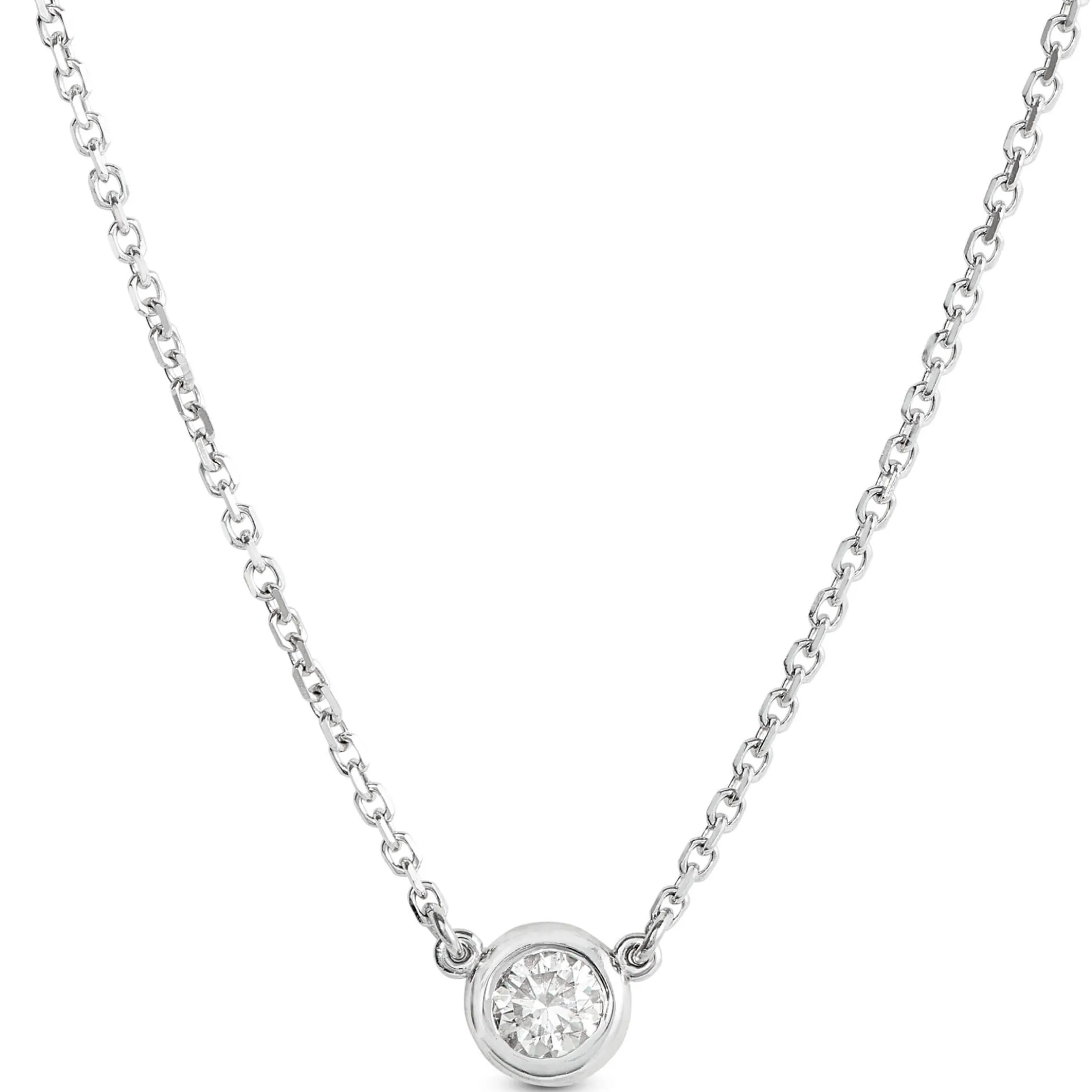 Diamond Solitaire Necklace 14K
