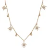 Diamond Star Dangle Necklace, 14K Yellow Gold
