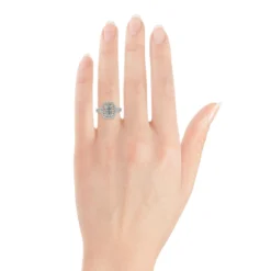 Double Halo Diamond Ring 14K