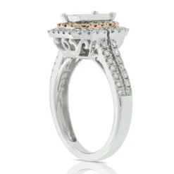 Double Halo Diamond Ring 14K