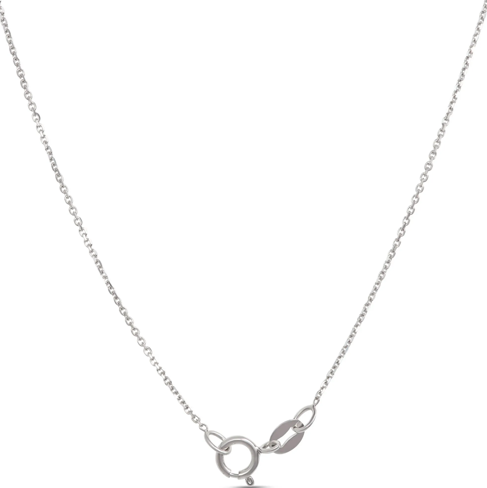 Double Heart Diamond Necklace, 14K White Gold