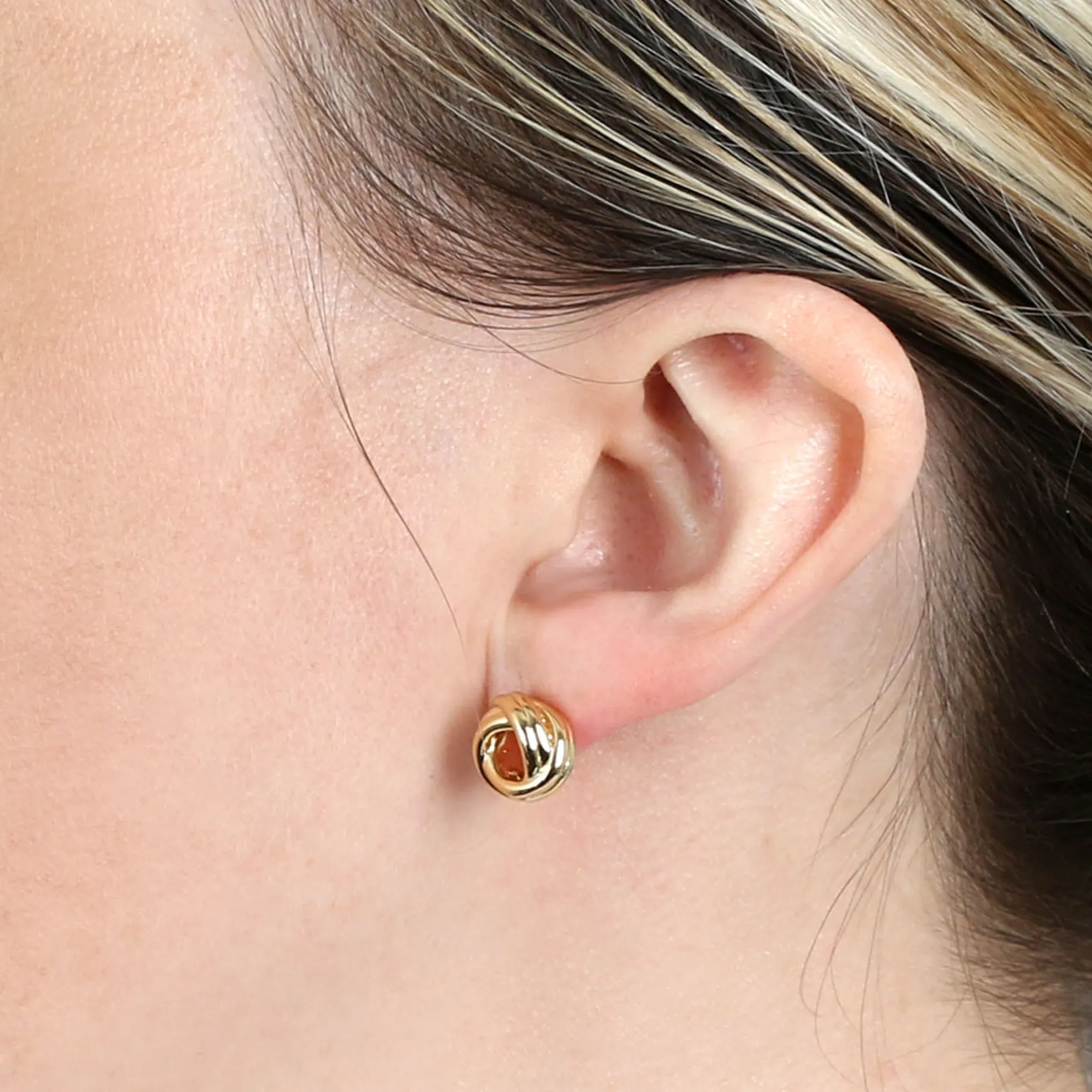 Double Open Love Knot Earrings 14K
