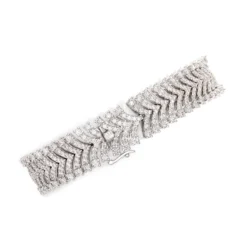 Elegant Multi-Row Diamond Bracelet, 10 Total Carat Weight, 14K White Gold