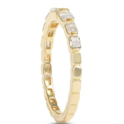 Emerald Cut Diamond Band, ¾ Total Carat Weight, 14K Yellow Gold