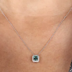 Emerald & Diamond Pendant 14K