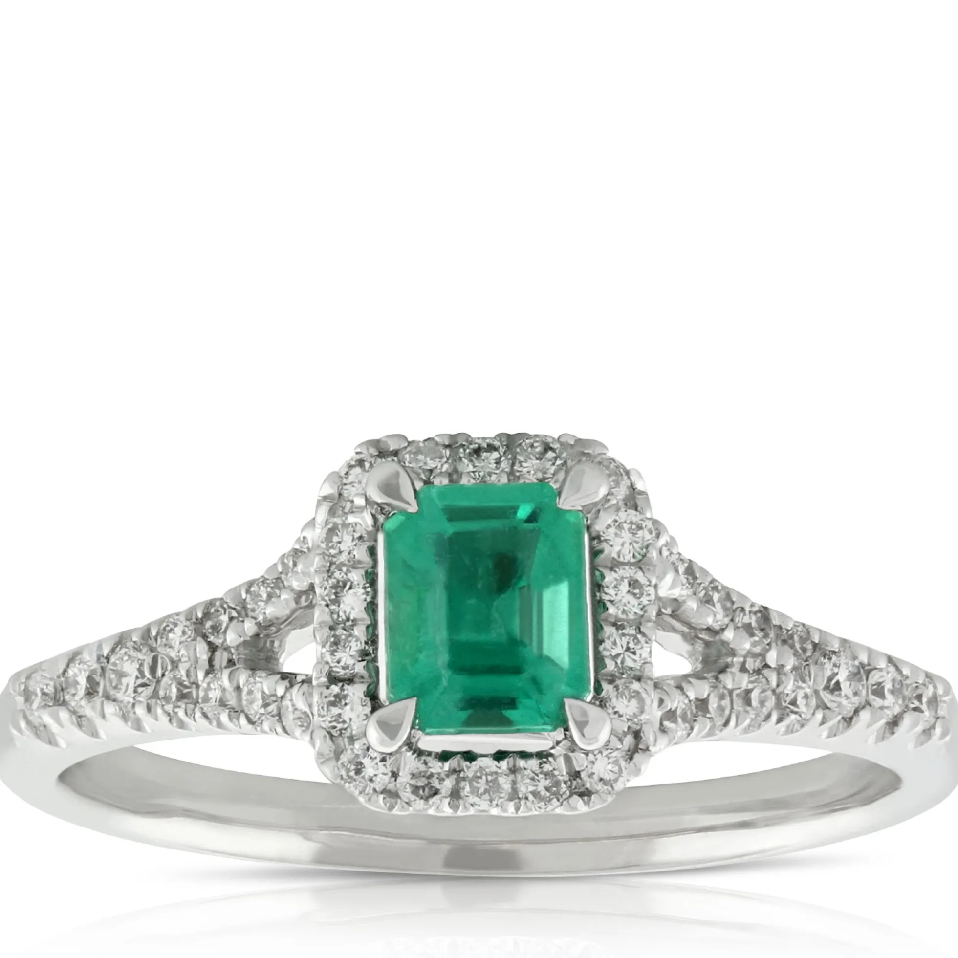 Emerald & Diamond Ring 14K