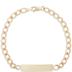 Engravable Baby’s Curb Link Bracelet, 14K Yellow Gold