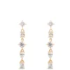 Fancy Shape Diamond Dangle Earrings,1 Carat Total Weight, 14K Yellow Gold
