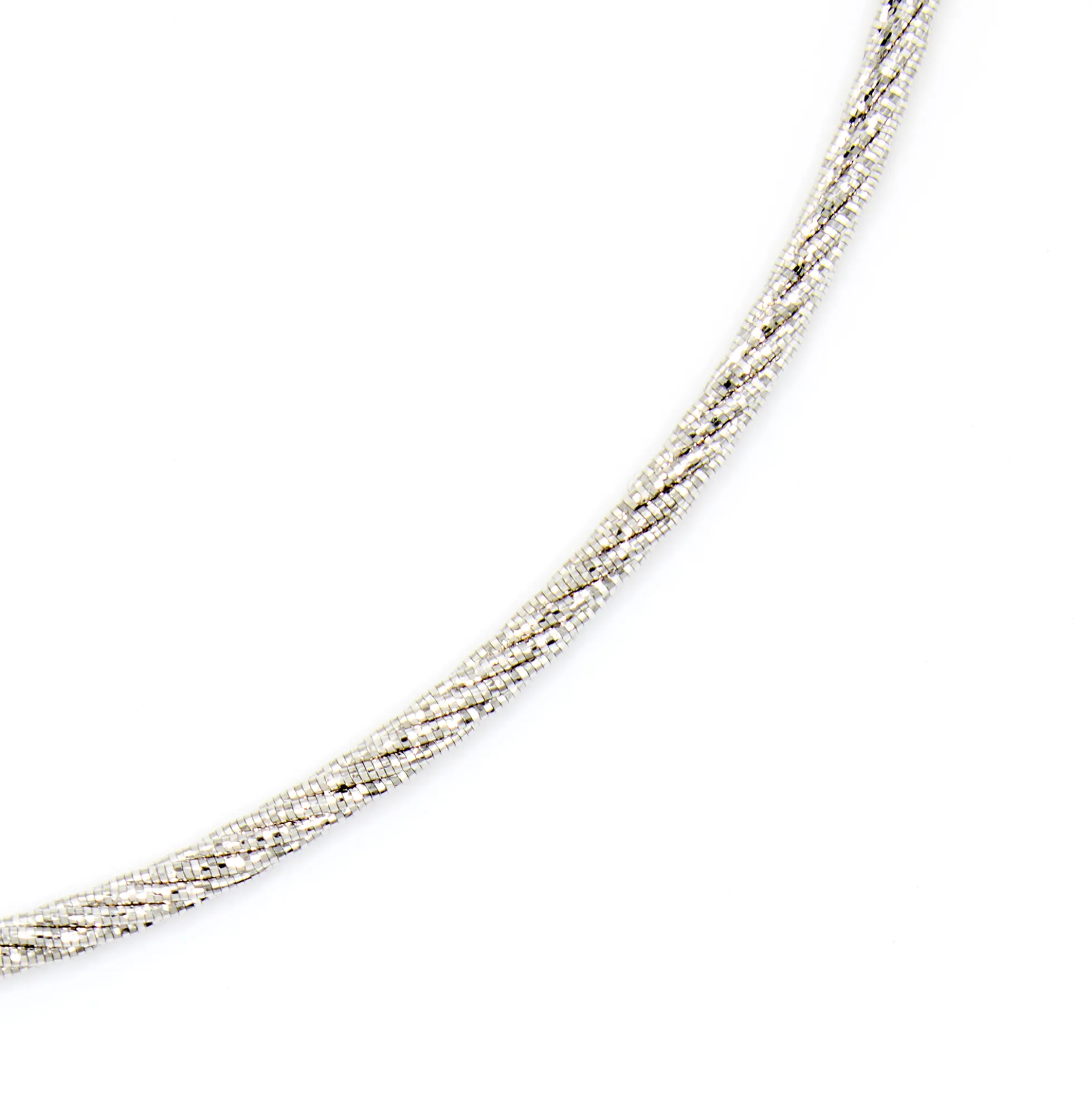 Flexible 18-Inch Neck Chain, 14K White Gold