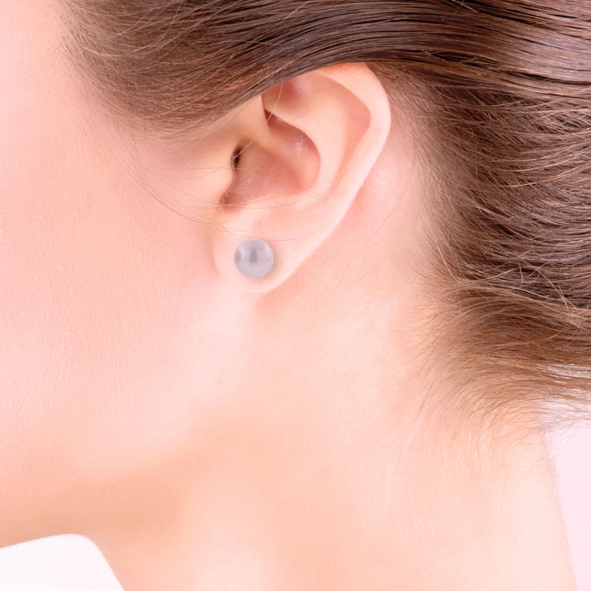Freshwater Cultured Pearl Pink Stud Earrings 14K