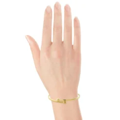 Gold Bypass Bangle 14K