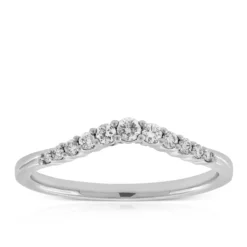 Graduated Diamond Contour Band 14K