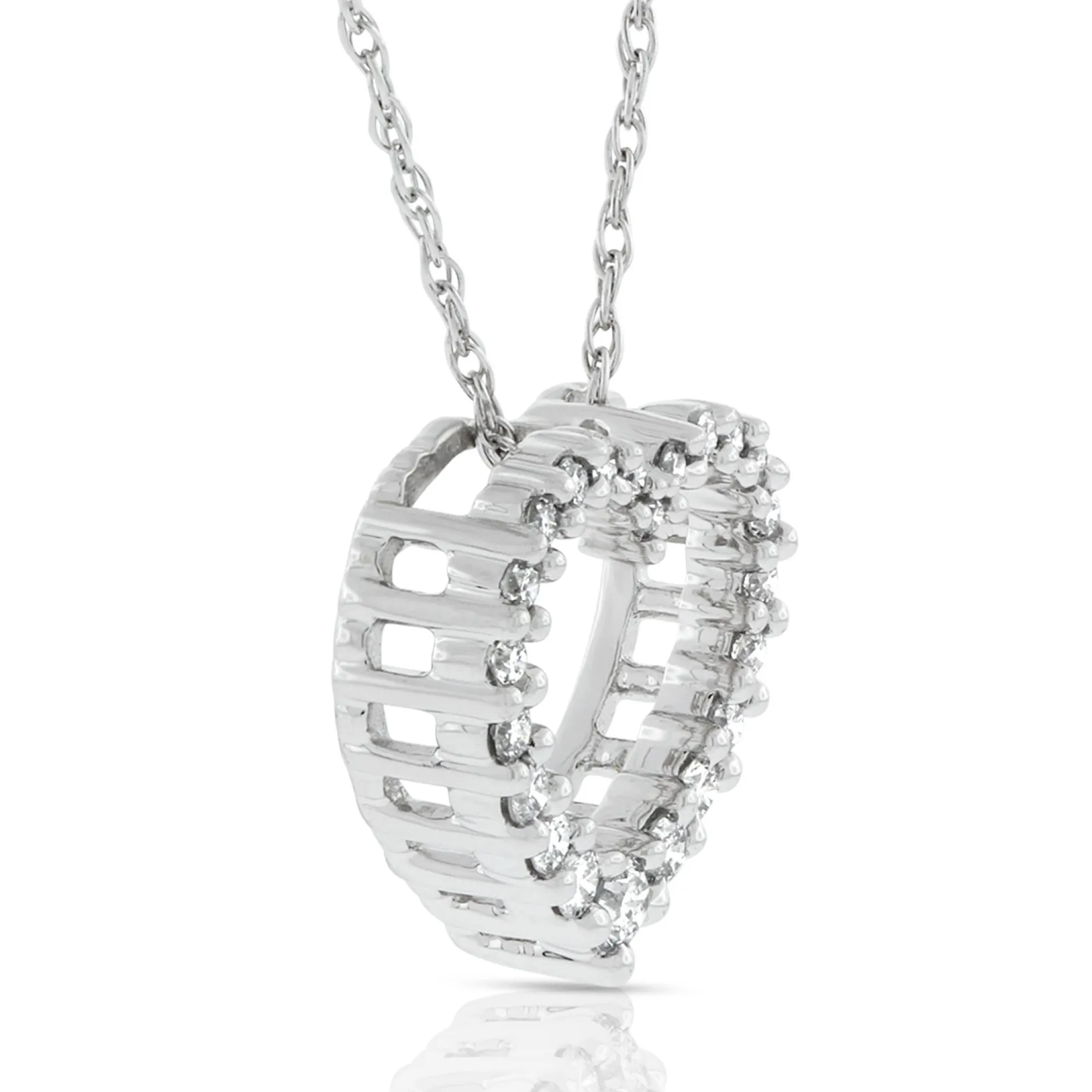 Graduated Diamond Heart Pendant 14K, 1/5 ctw.