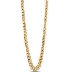 Graduated Round Diamond Necklace, 14K Yellow Gold