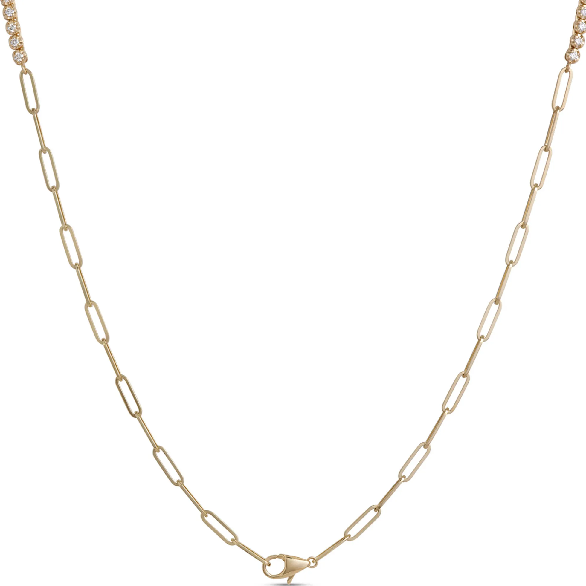 Graduated Round Diamond Necklace, 14K Yellow Gold