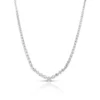 Graduated "V" Riviera Diamond Necklace 14K