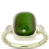 Green Tourmaline and Diamond Ring, 14K Yellow Gold